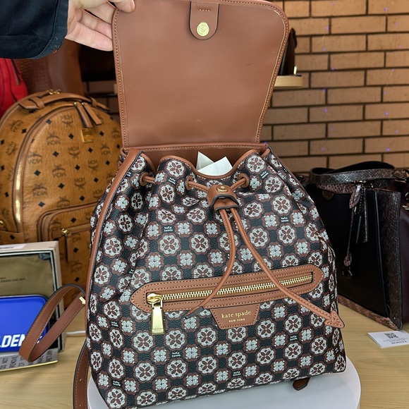 KATE SPADE - Spade Flower Monogram Mia Flap Backpack - NQ207 - Picture 12 of 16